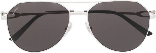 Cartier Eyewear Zonnebril met piloten montuur Zilver