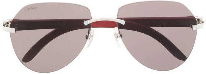 Cartier Eyewear Zonnebril met piloten montuur Zilver