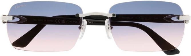 Cartier Eyewear Zonnebril met rechthoekig montuur Zilver