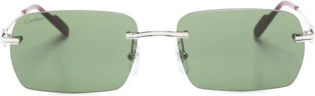 Cartier Eyewear Zonnebril met rechthoekig montuur Zilver