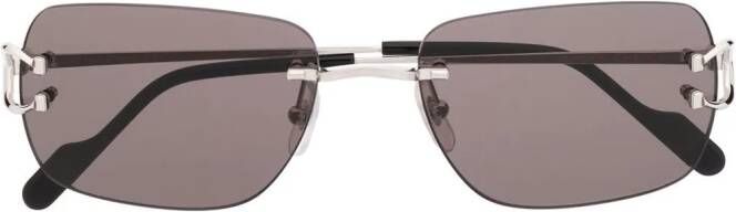 Cartier Eyewear Zonnebril met rechthoekig montuur Zilver