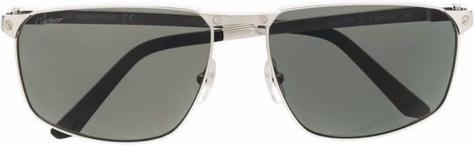Cartier Eyewear Zonnebril met rechthoekig montuur Zilver