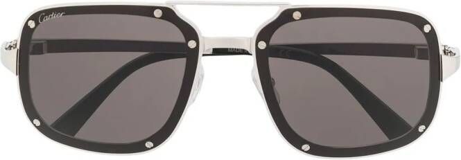 Cartier Eyewear Zonnebril met vierkant montuur Zilver