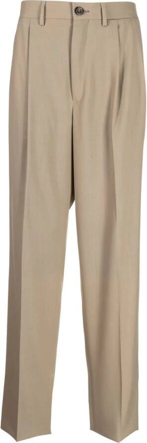 Caruso Pantalon met geplooid detail Bruin
