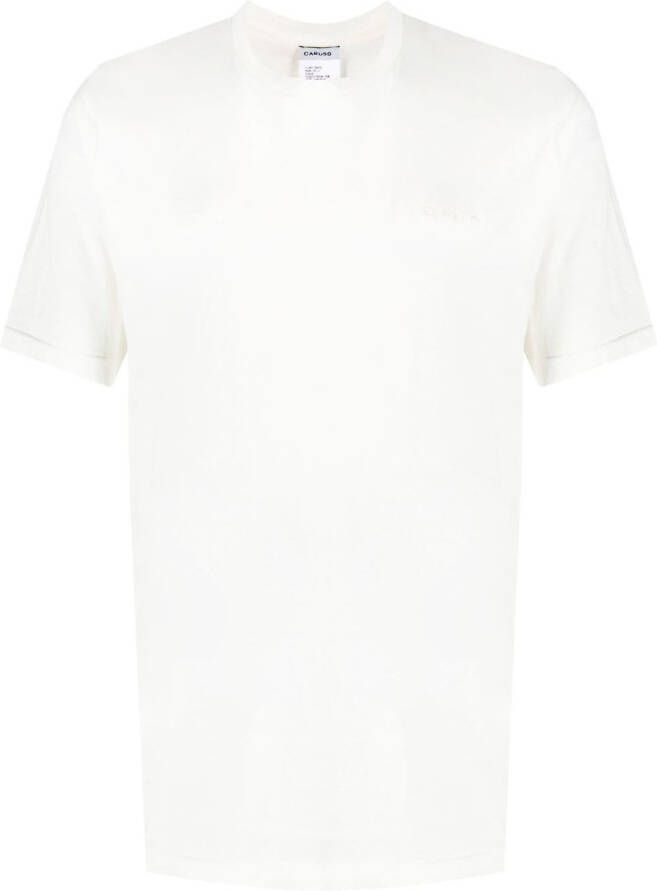 Caruso T-shirt met geborduurd logo Wit