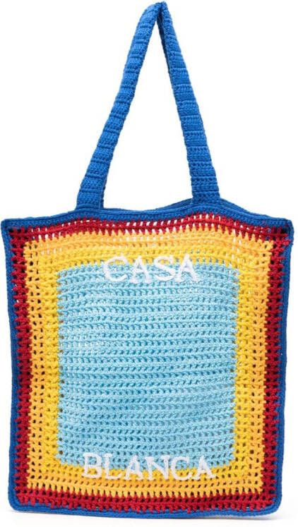 Casablanca Atlantis gehaakte shopper Blauw