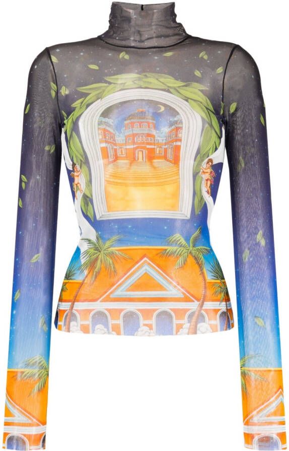 Casablanca Doorzichtige T-shirt Geel