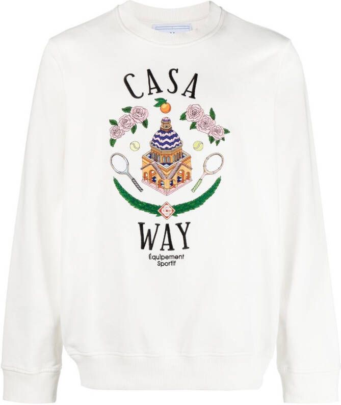 Casablanca Sweater met borduurwerk Wit