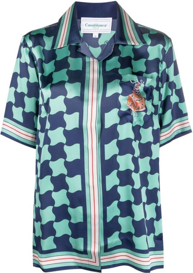Casablanca Zijden blouse Blauw