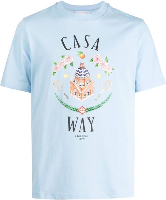 Casablanca T-shirt met print Blauw