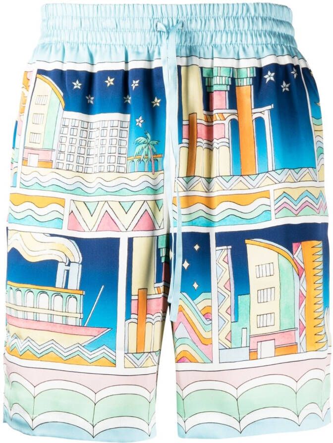 Casablanca Shorts met grafische print Blauw
