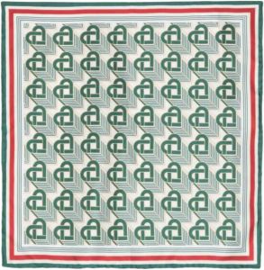 Casablanca heart monogram-pattern silk scarf Wit