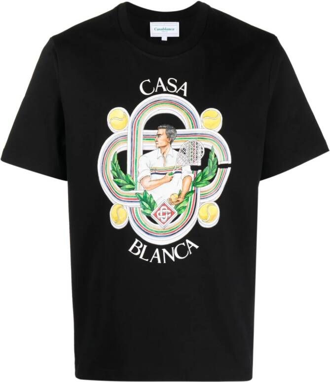 Casablanca T-shirt met print Zwart