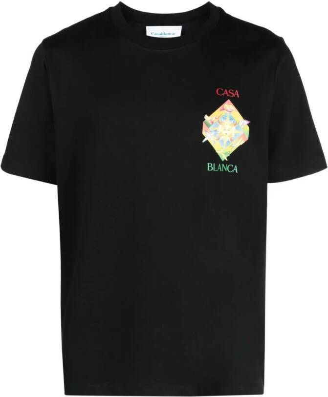 Casablanca Les Elements katoenen T-shirt Zwart