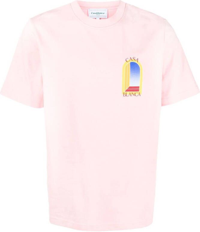 Casablanca T-shirt met logoprint Roze