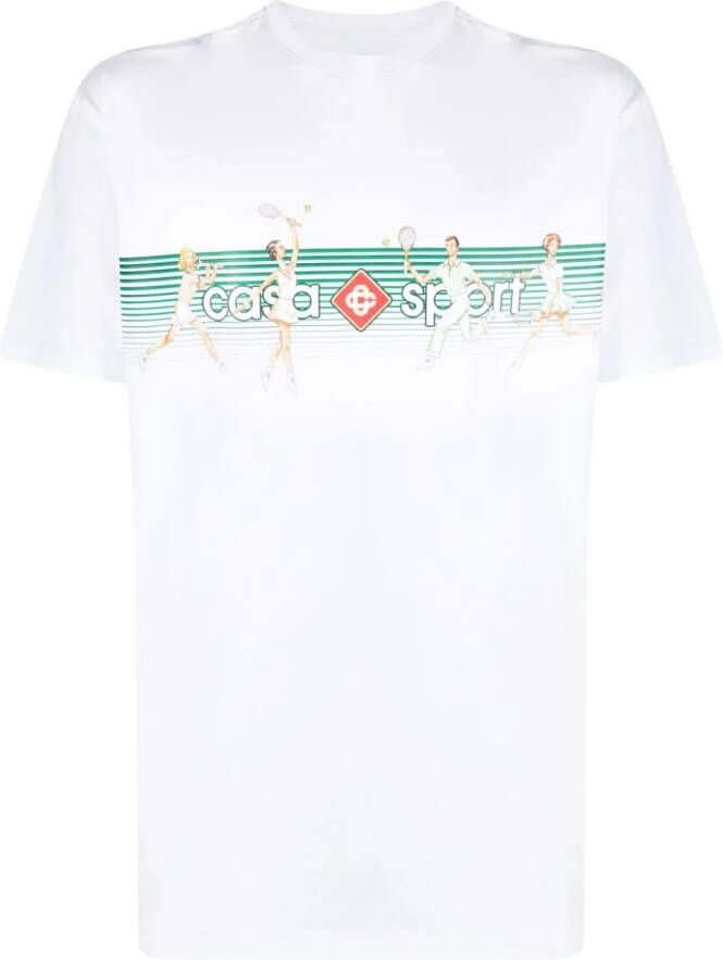 Casablanca T-shirt met logoprint Wit