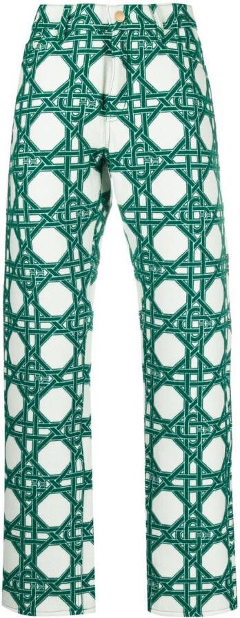 Casablanca Broek met logoprint Groen