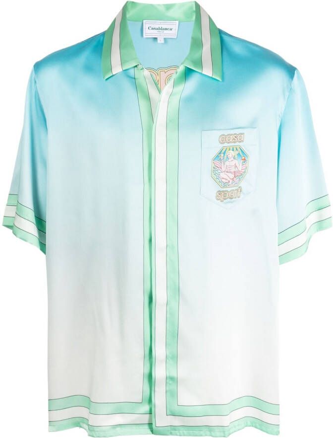 Casablanca Overhemd met korte mouwen Blauw