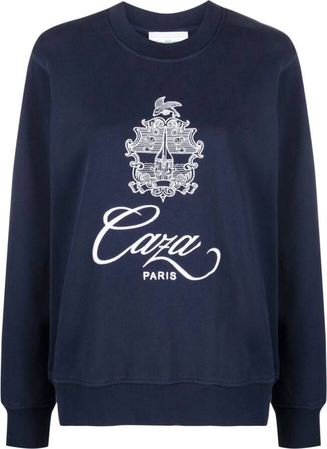 Casablanca Sweater met geborduurd logo Blauw