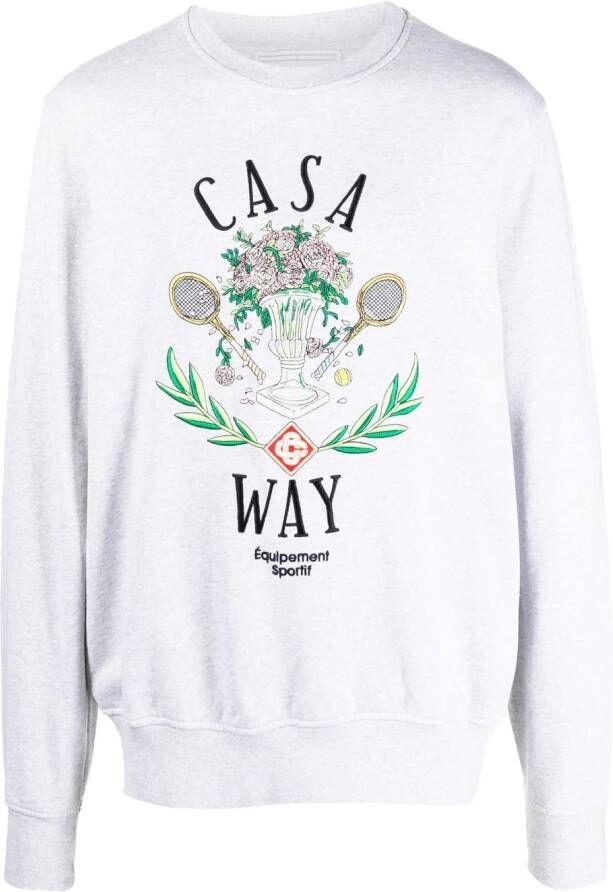 Casablanca Sweater met geborduurd logo Grijs