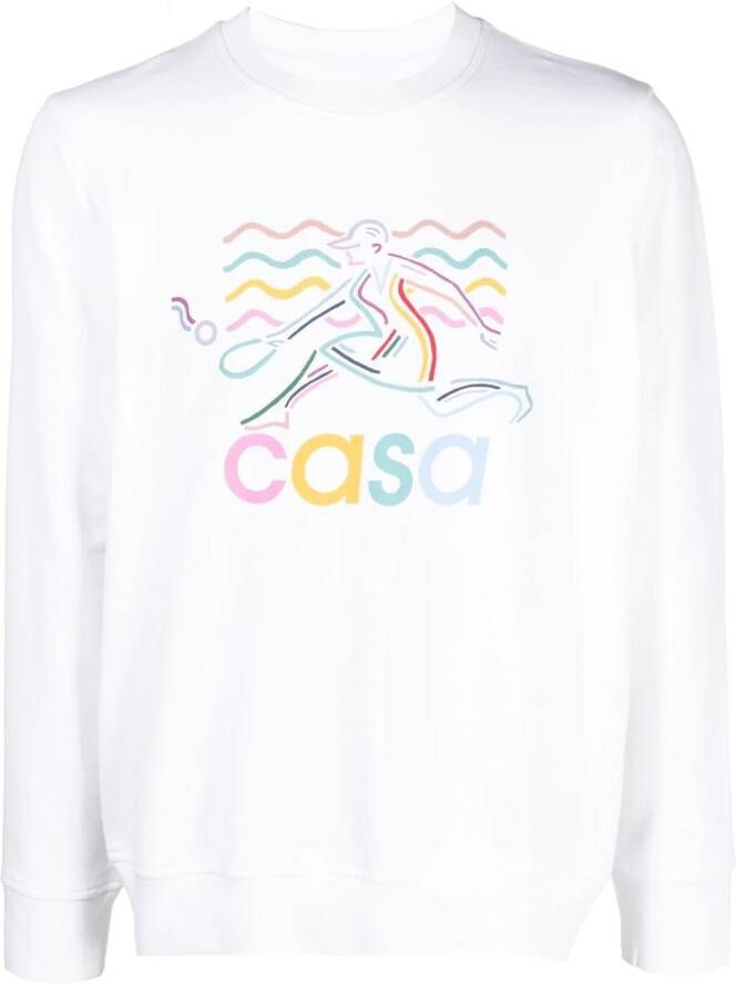 Casablanca Sweater met logoprint Wit