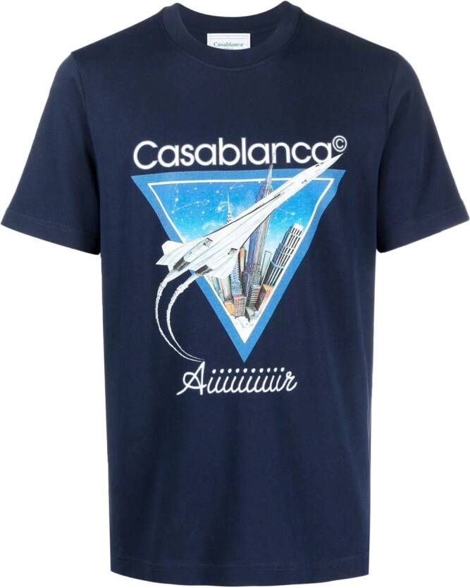 Casablanca T-shirt met grafische print Blauw