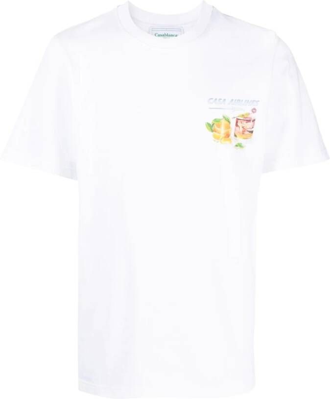 Casablanca T-shirt met grafische print Wit