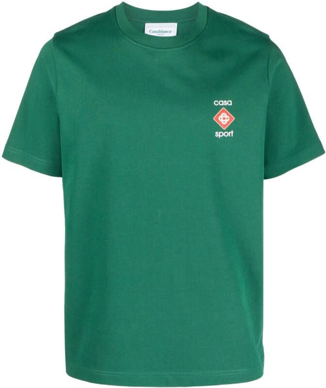 Casablanca T-shirt met logo Groen