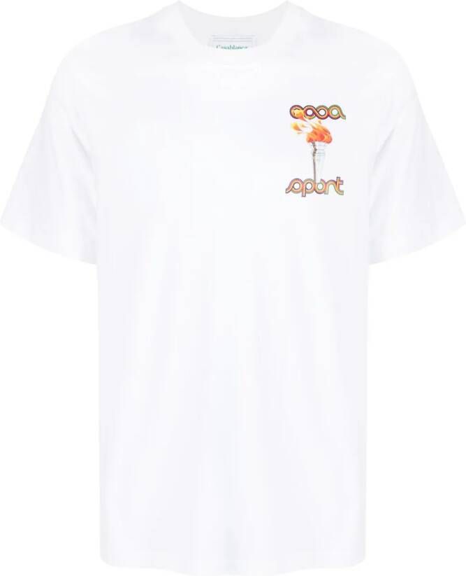 Casablanca T-shirt met logoprint Wit