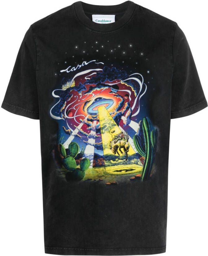 Casablanca T-shirt met print Zwart