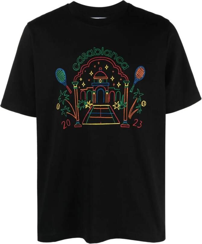 Casablanca T-shirt van biologisch katoen Zwart