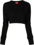 Cashmere In Love Como cropped kasjmier trui Zwart - Thumbnail 1
