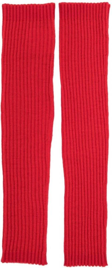 Cashmere In Love Geribbelde armwarmers Rood