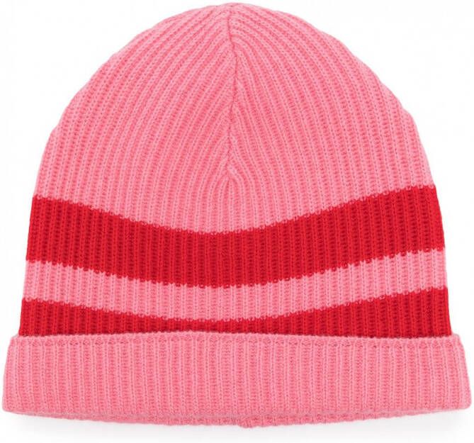 Cashmere In Love Gestreepte muts Roze