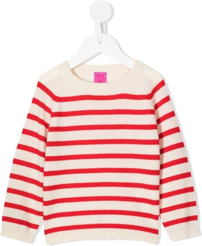 Cashmere in Love Kids Gestreepte trui Wit