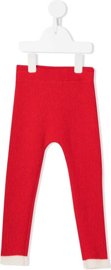 Cashmere in Love Kids Legging met contrasterende afwerking Rood