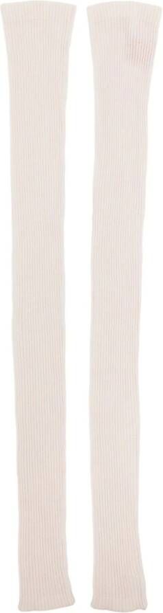 Cashmere In Love Lottie geribbelde beenwarmers Wit