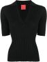 Cashmere In Love Poloshirt met V-hals Zwart - Thumbnail 1