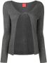 Cashmere In Love Ribgebreid vest Grijs - Thumbnail 1
