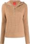 Cashmere In Love Ribgebreide hoodie Bruin - Thumbnail 1