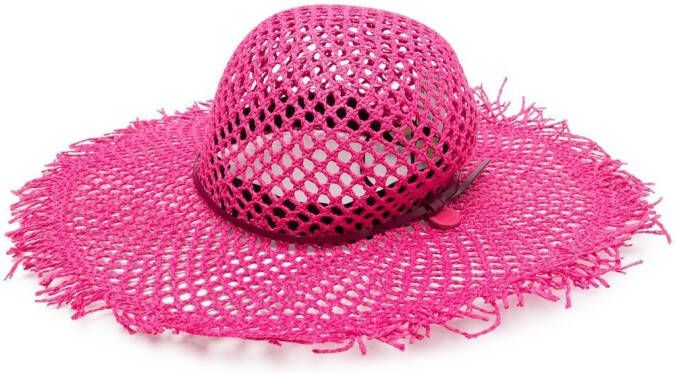Catarzi Geweven zonnehoed Roze