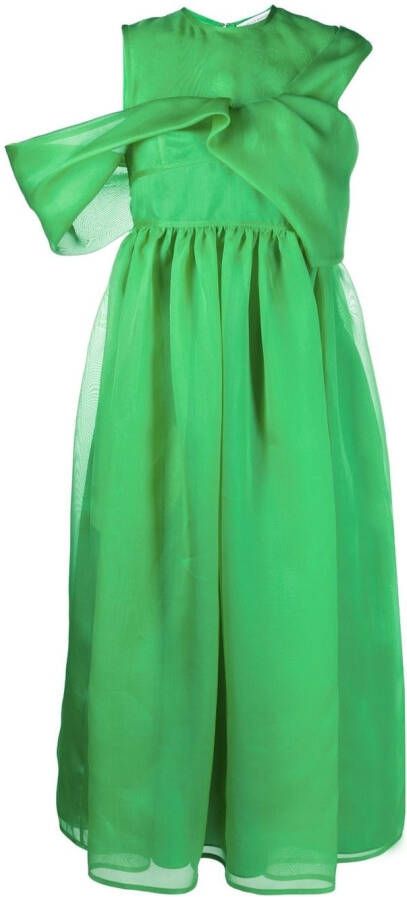 Cecilie Bahnsen Asymmetrische jurk Groen
