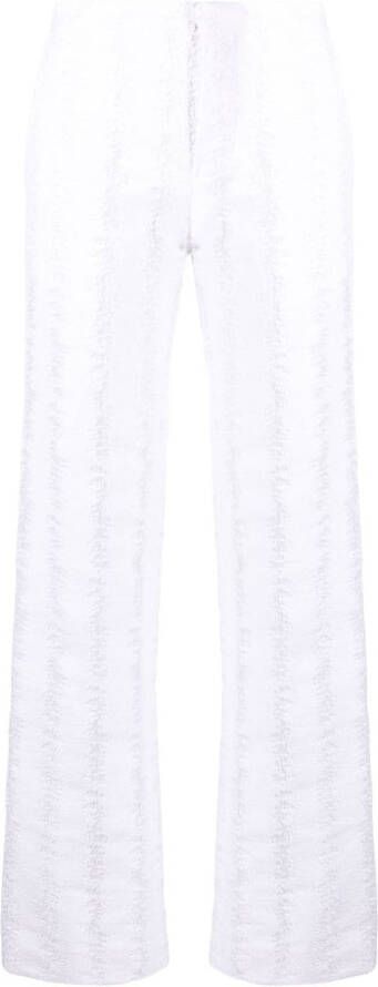 Cecilie Bahnsen Gerafelde broek Wit