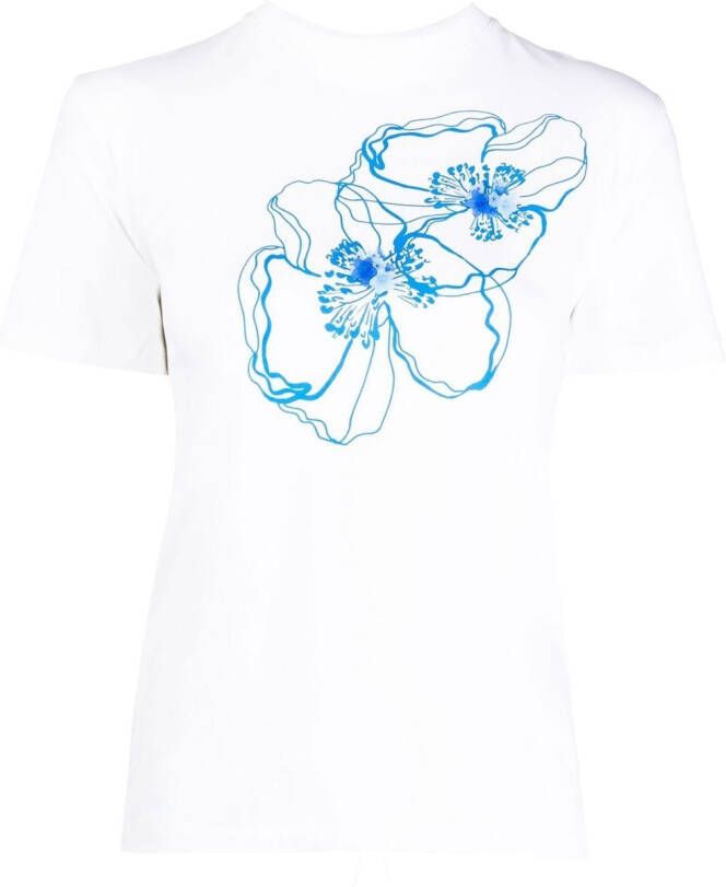 Cecilie Bahnsen T-shirt met bloemenprint Wit