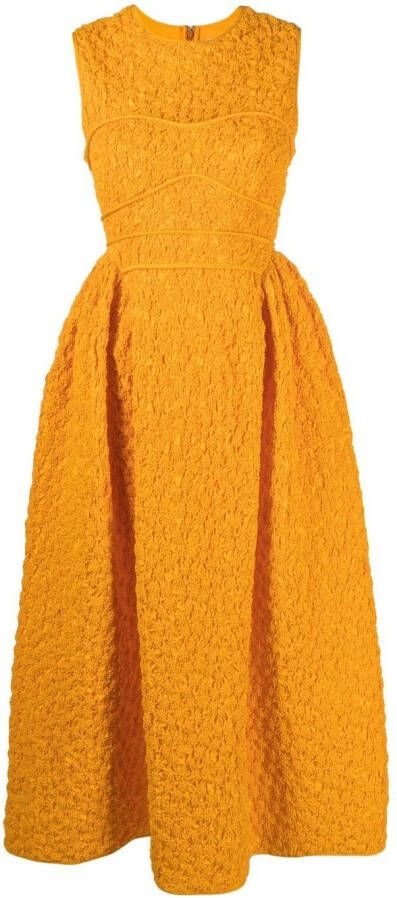 Cecilie Bahnsen Midi-jurk met empire taille Oranje