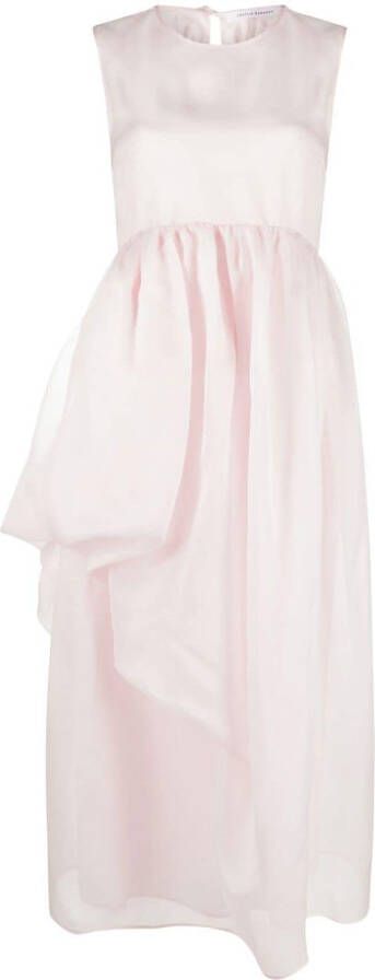 Cecilie Bahnsen Midi-jurk met open rug Roze