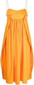 Cecilie Bahnsen Midi-jurk met ruches Oranje