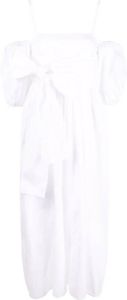 Cecilie Bahnsen Midi-jurk met strikdetail Wit