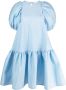 Cecilie Bahnsen Mini-jurk met pofmouwen Blauw - Thumbnail 1
