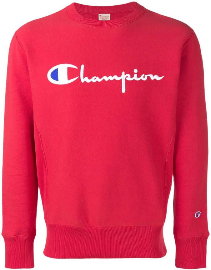 Champion logo print sweatshirt Rood